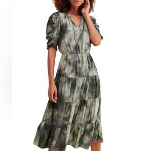 Anthropologie current air tie-dye tiered dress sz M